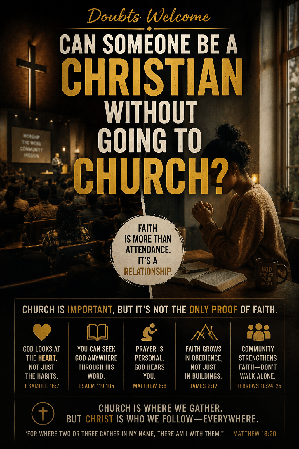 Can someone be a Christian without going to church?